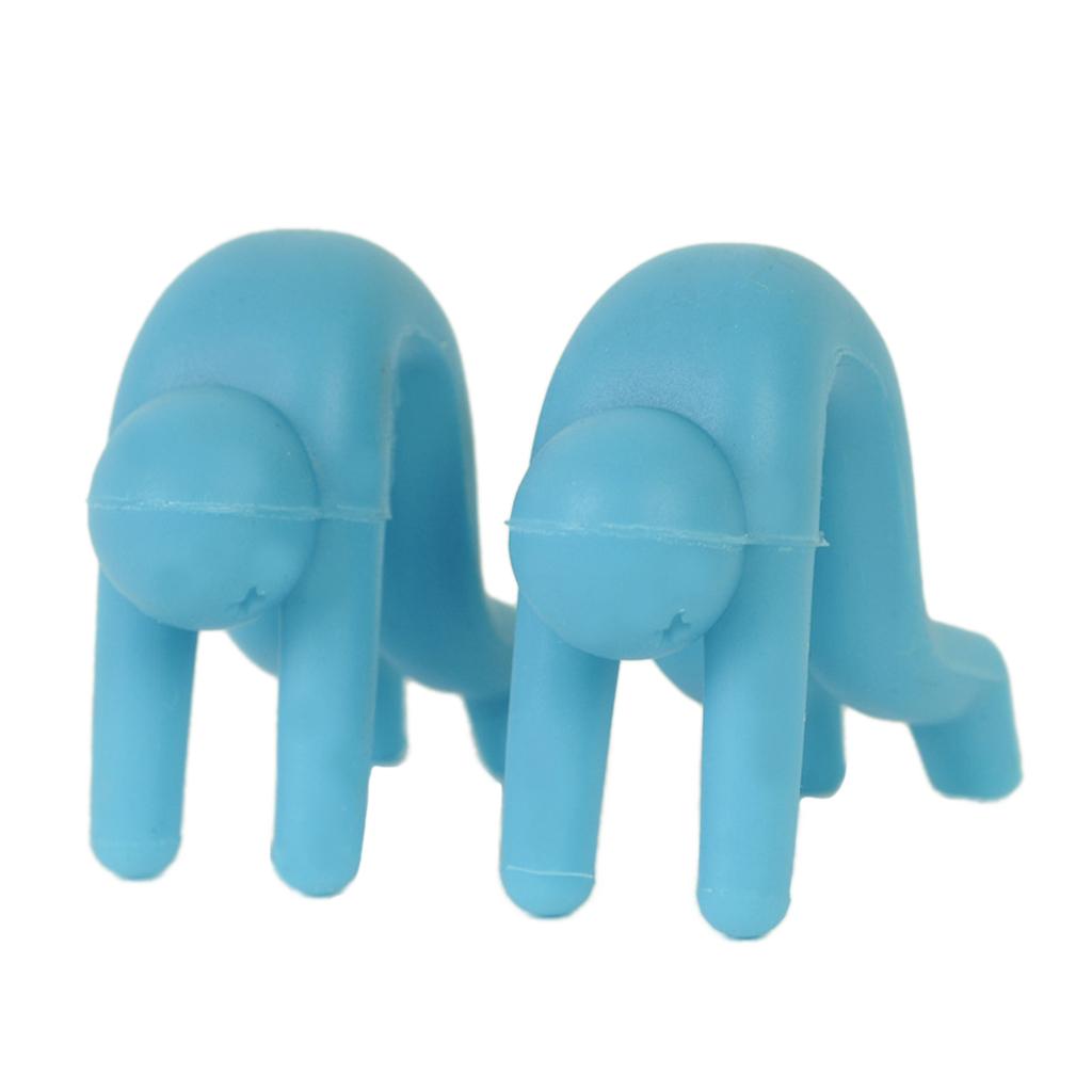 Silicone Spill-proof Lid Stand Lift Steam Release Device Phone Rest Blue