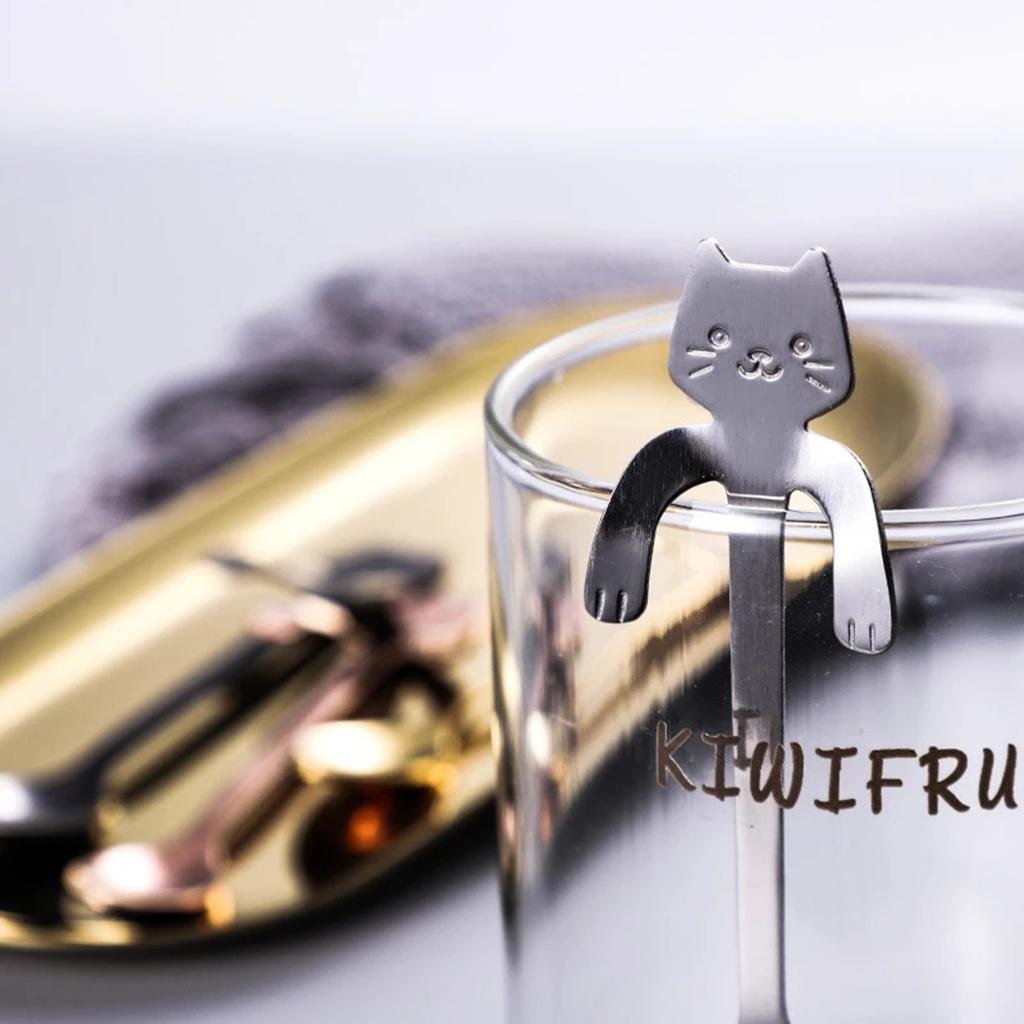 Coffee Spoon Mini Cartoon Espresso Spoons for Dessert Coffee Cappuccino Home silver