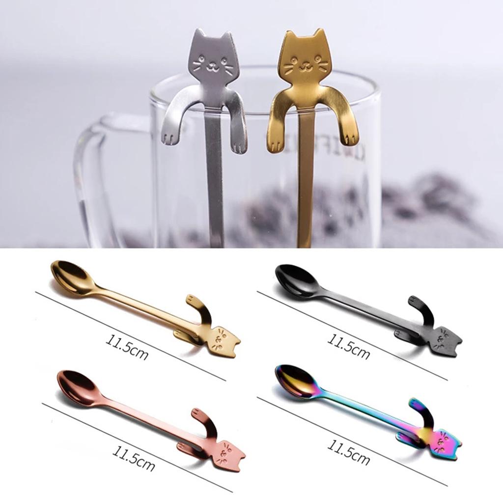 Coffee Spoon Mini Cartoon Espresso Spoons for Dessert Coffee Cappuccino Home silver