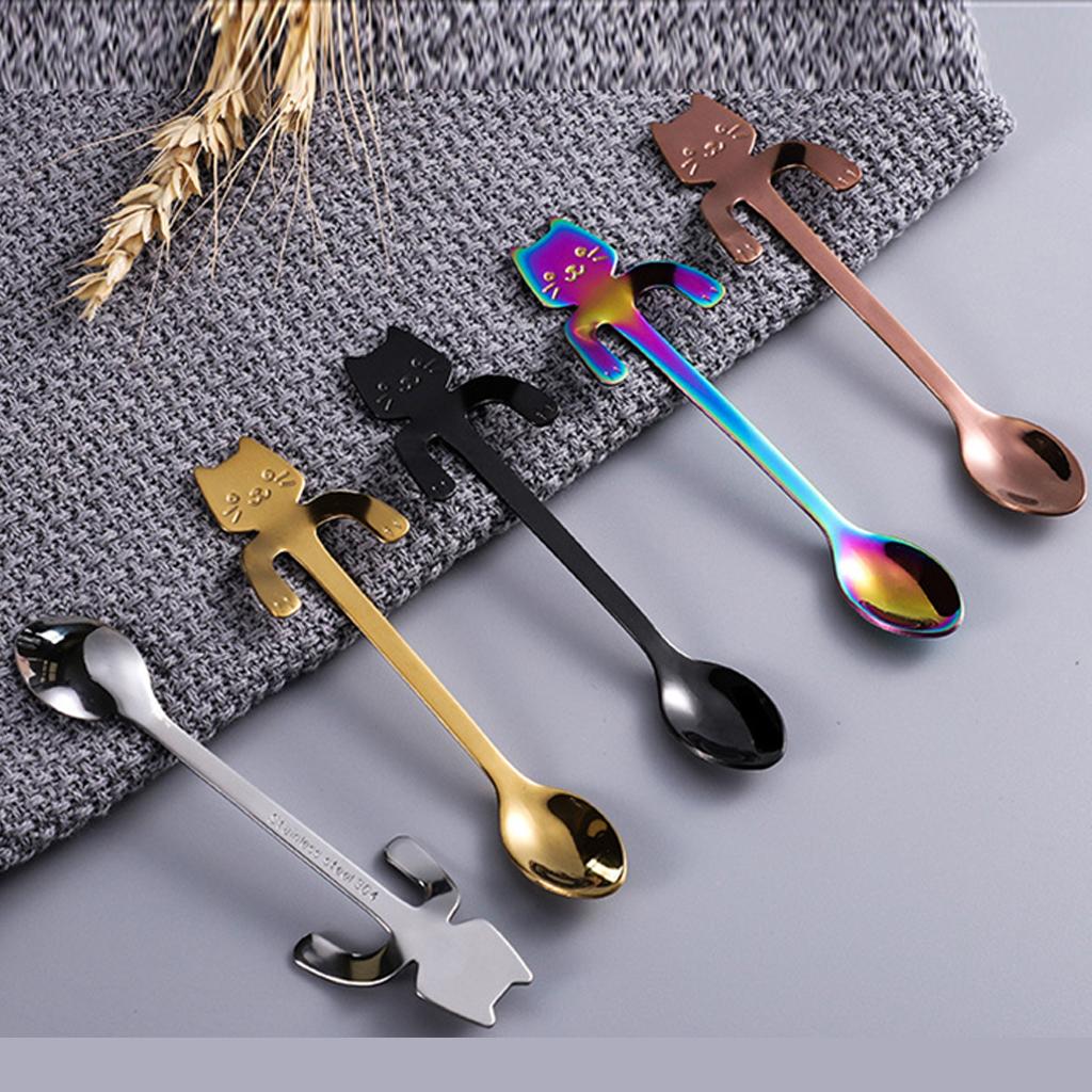Coffee Spoon Mini Cartoon Espresso Spoons for Dessert Coffee Cappuccino Home gold