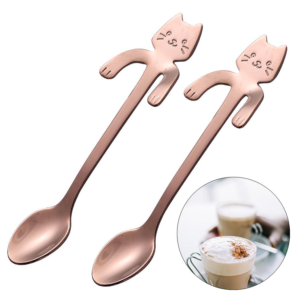 Coffee Spoon Mini Cartoon Espresso Spoons for Dessert Coffee Cappuccino Home rose gold