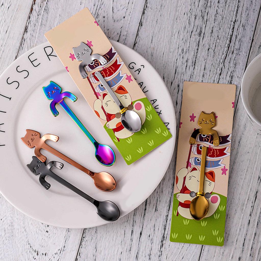 Coffee Spoon Mini Cartoon Espresso Spoons for Dessert Coffee Cappuccino Home rose gold