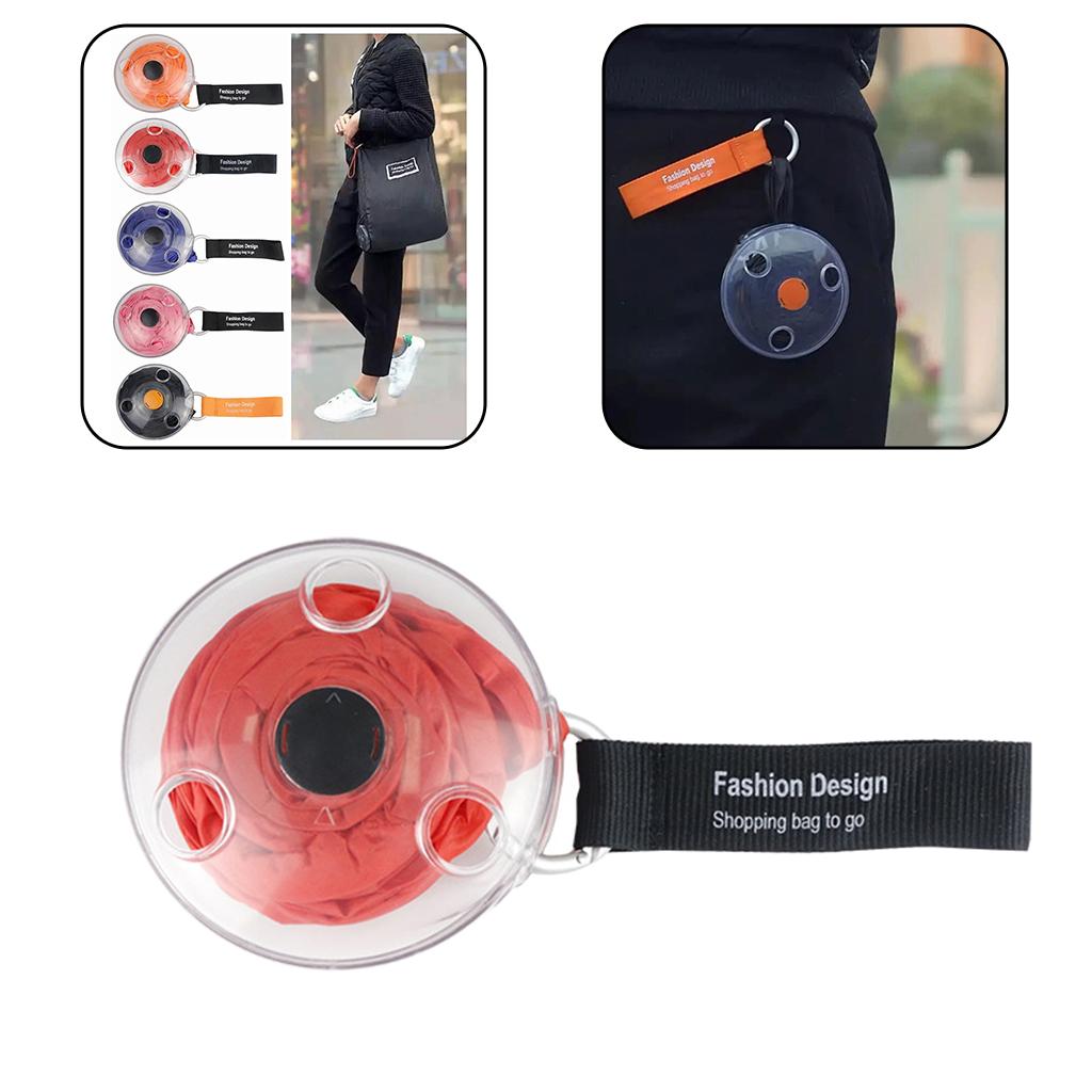 Creative Telescopic Shopping Bag Reusable Eco Friendly & Carabiner Red