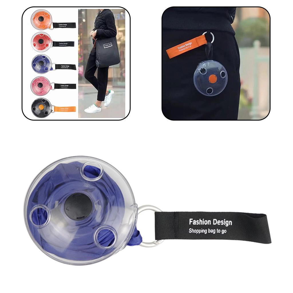 Creative Telescopic Shopping Bag Reusable Eco Friendly & Carabiner Blue