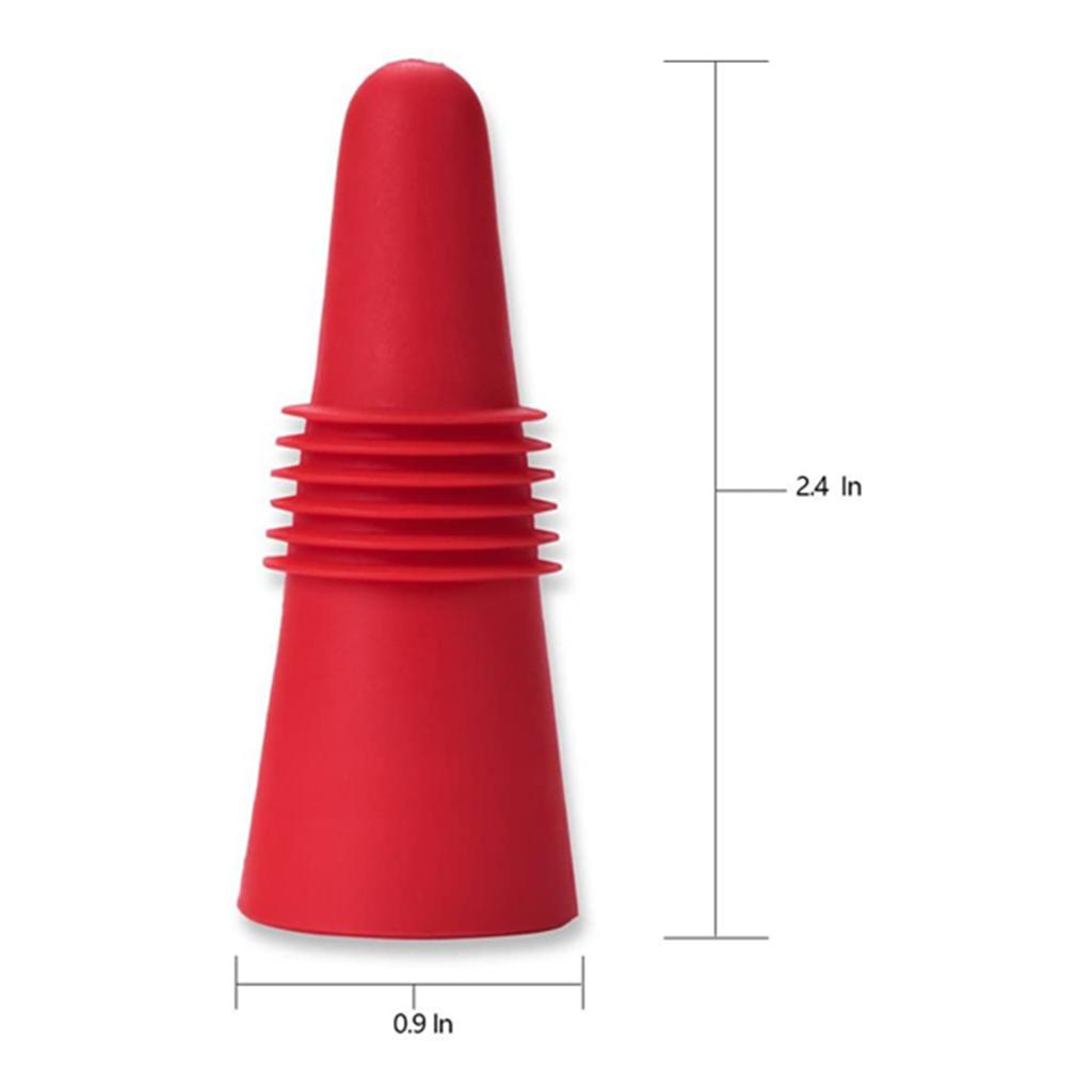 Portable Wine Bottle Stopper Beverage Bottle Stoppers with Grip Top Red