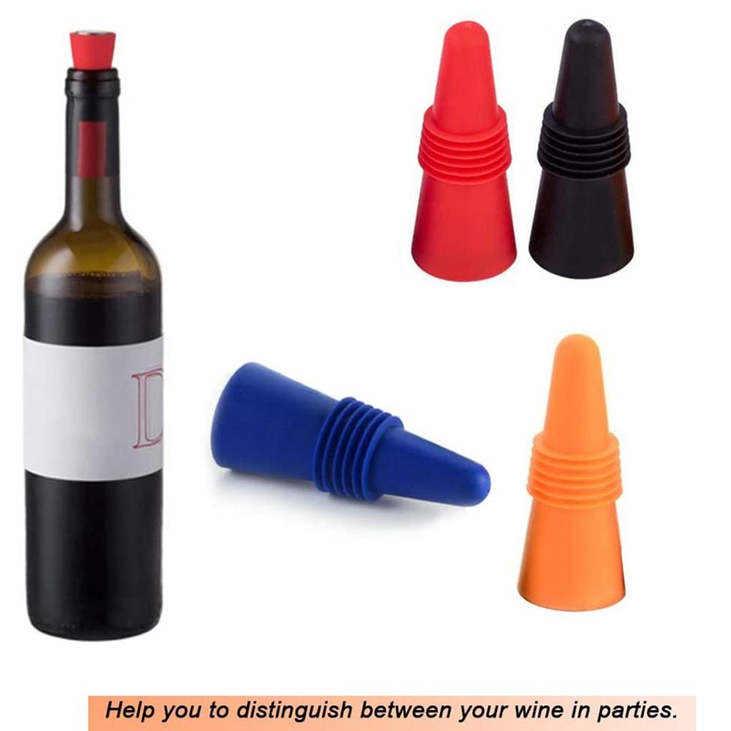 Portable Wine Bottle Stopper Beverage Bottle Stoppers with Grip Top Orange