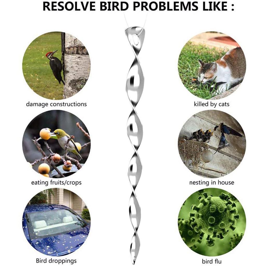 6/8Pcs Bird Scare Rods Bird Repeller for Pest Agricultural Garden Sparrows A