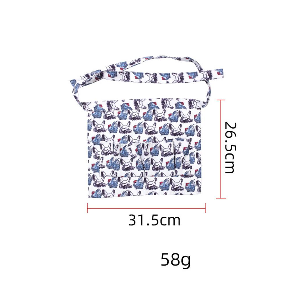Farm Hen Print Egg Gathering Apron Farm Goose Eggs Holder for Farmhouse S 31.5x26.5cm