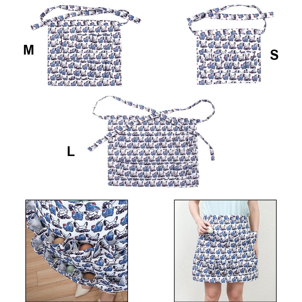 Farm Hen Print Egg Gathering Apron Farm Goose Eggs Holder for Farmhouse S 31.5x26.5cm