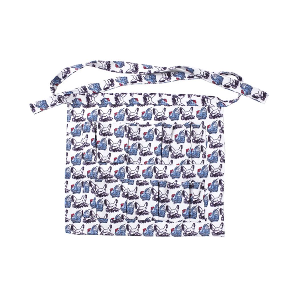 Farm Hen Print Egg Gathering Apron Farm Goose Eggs Holder for Farmhouse M 40.5x37cm