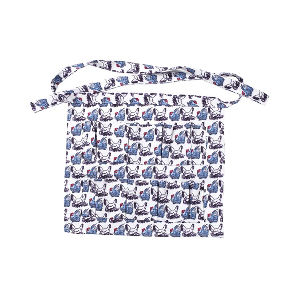 Farm Hen Print Egg Gathering Apron Farm Goose Eggs Holder for Farmhouse M 40.5x37cm