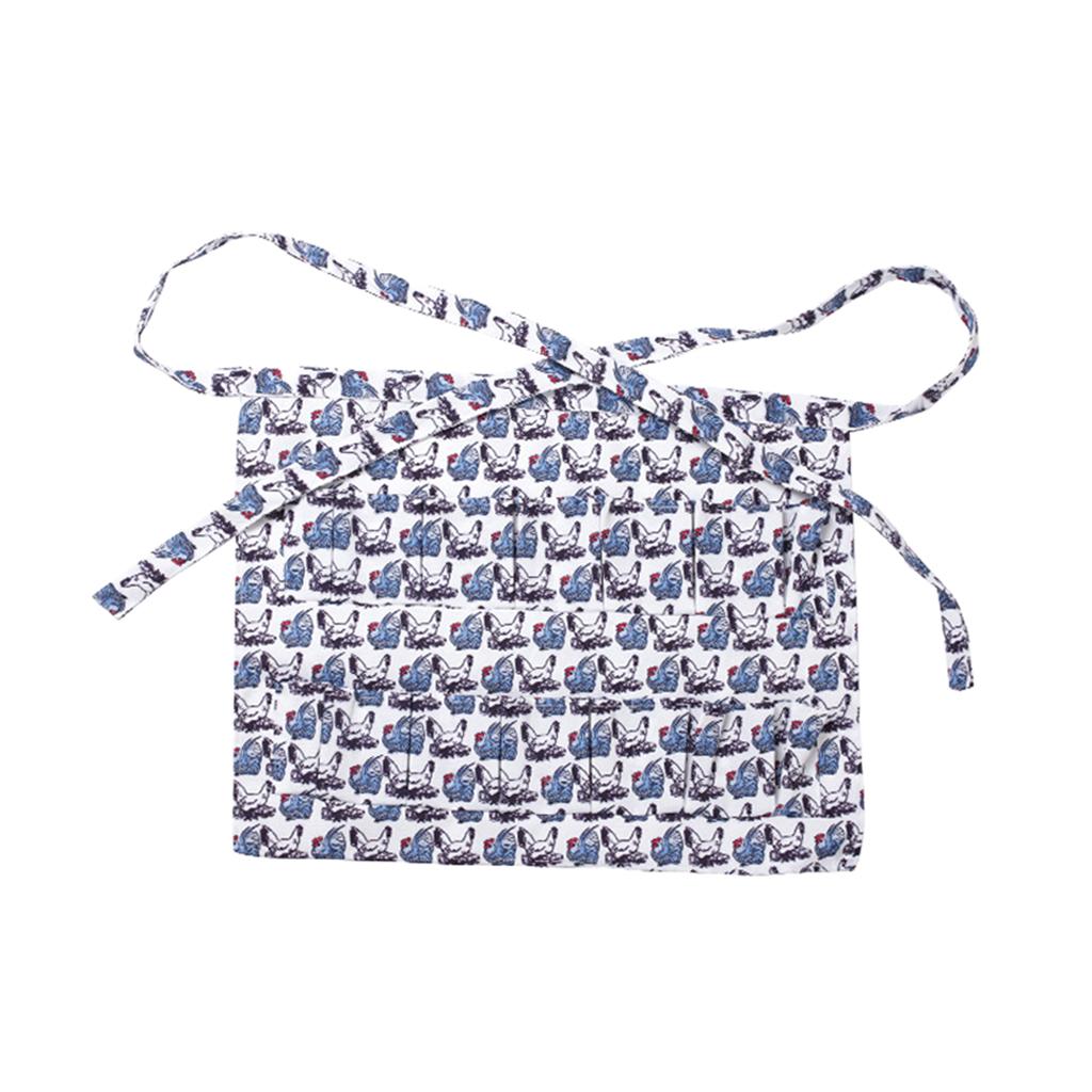 Farm Hen Print Egg Gathering Apron Farm Goose Eggs Holder for Farmhouse L 54.5x43.5cm