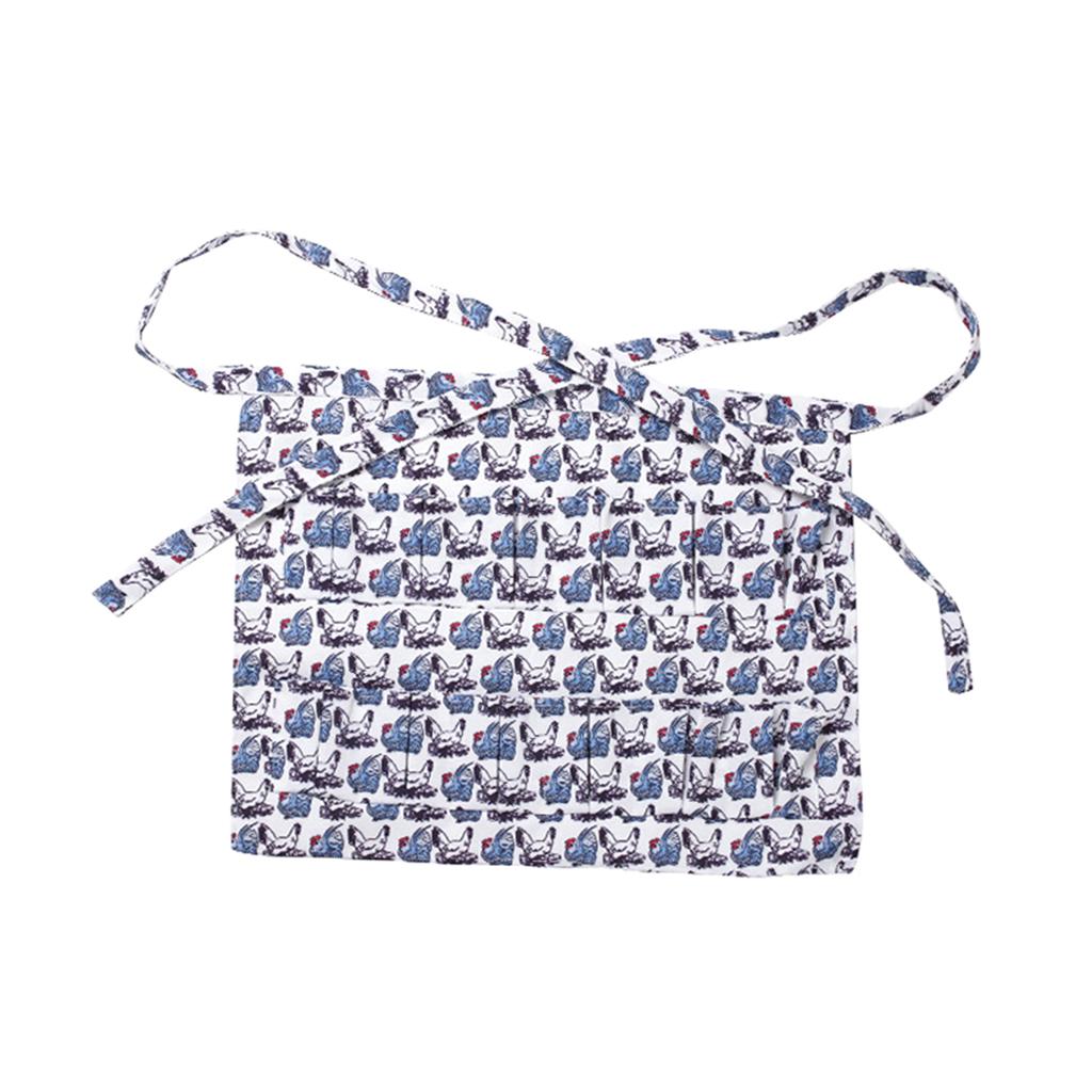 Farm Hen Print Egg Gathering Apron Farm Goose Eggs Holder for Farmhouse L 54.5x43.5cm