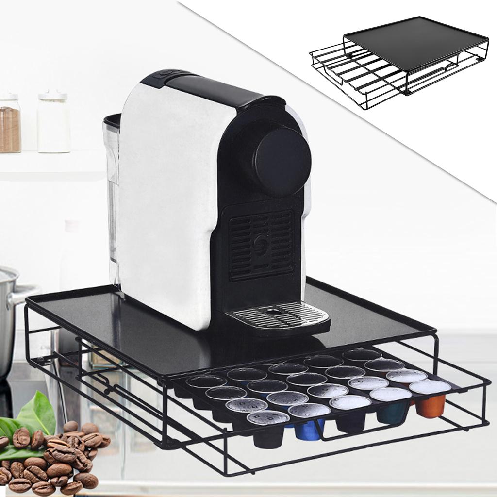 Iron Coffee Pod Drawer Holder Coffee Capsules Kitchen Organizer