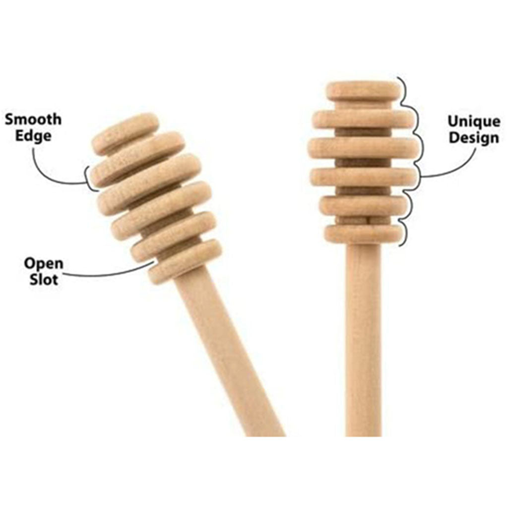 24x Wood Honey Spoon Wooden Dipper Stick Drizzler Server for Maple Syrup Jam