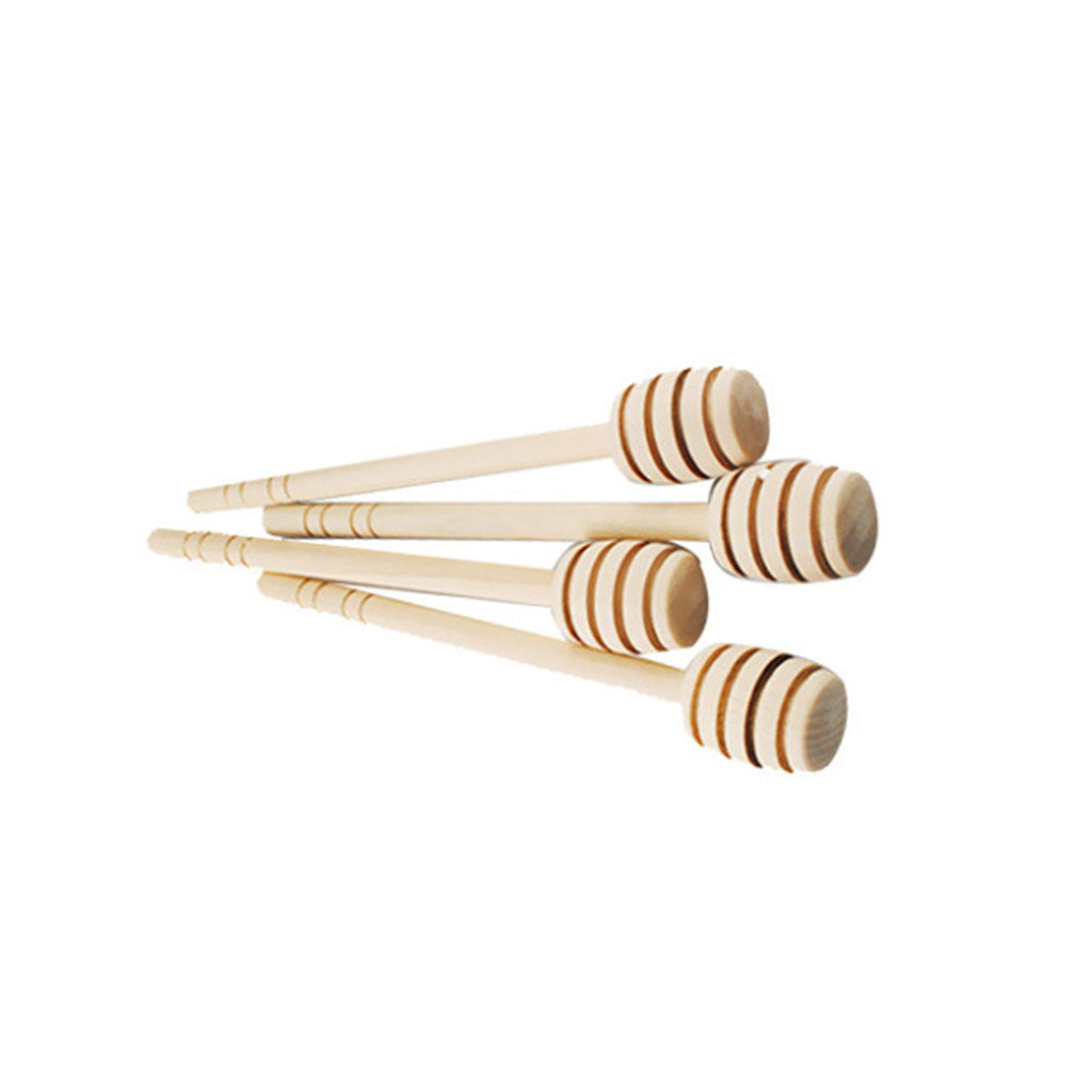 24x Wood Honey Spoon Wooden Dipper Stick Drizzler Server for Maple Syrup Jam
