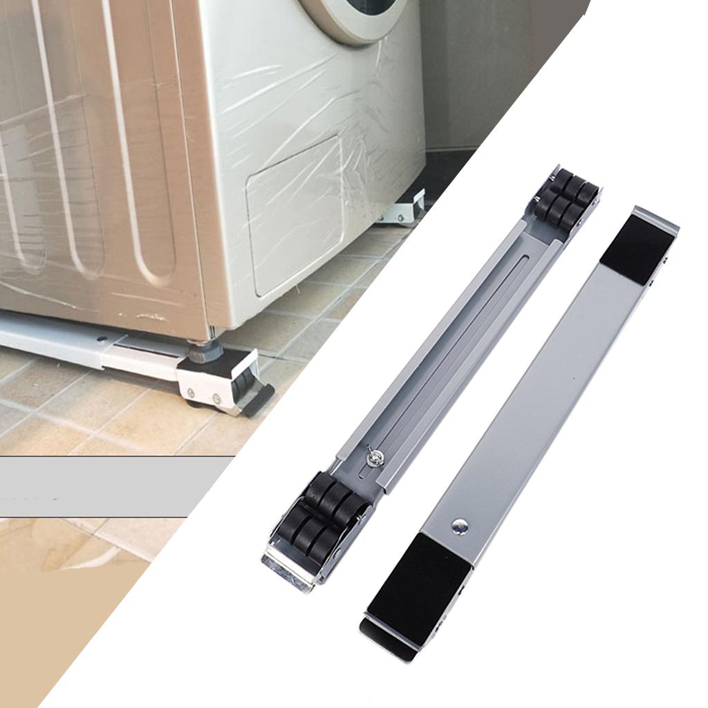 Removable Washing Machine Stand Mobile Base Bracket with 24 Wheels Silver
