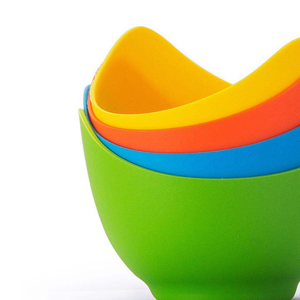 4pcs Silicone Egg Poacher Cooker Bowl Egg Boiler Mold Kitchen Accessory