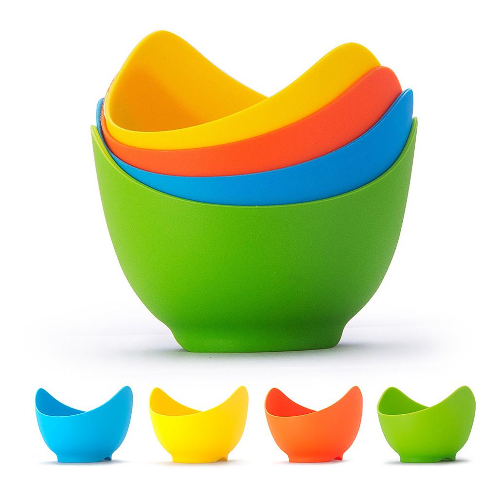 4pcs Silicone Egg Poacher Cooker Bowl Egg Boiler Mold Kitchen Accessory