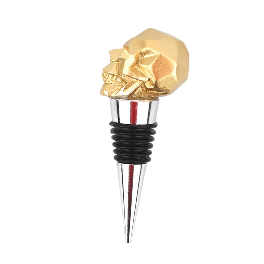 Creative Skull Head Champagne Wine Bottle Stopper Plug for Wedding  Golden