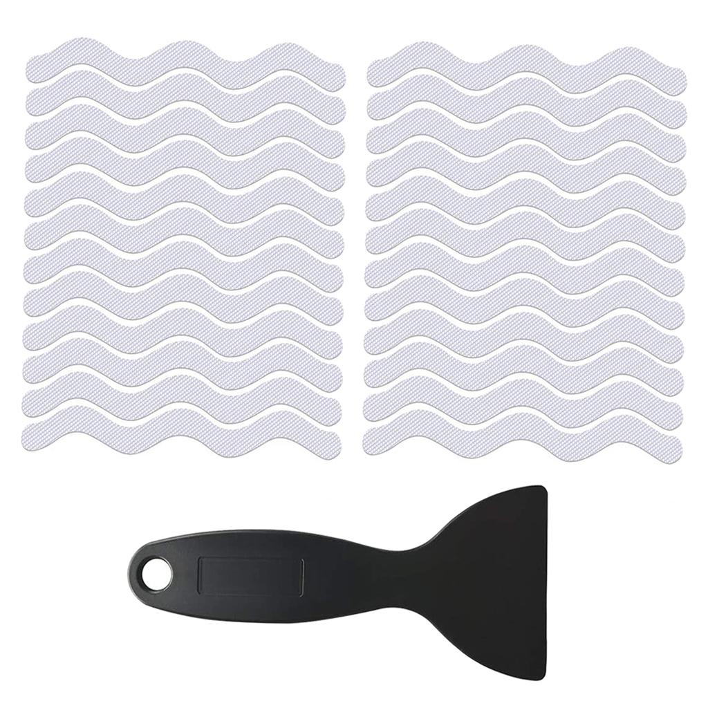 Set of 24 Anti Slip Bath Tape Shower Pad w/ Shovel for Stairs Outdoors Gray