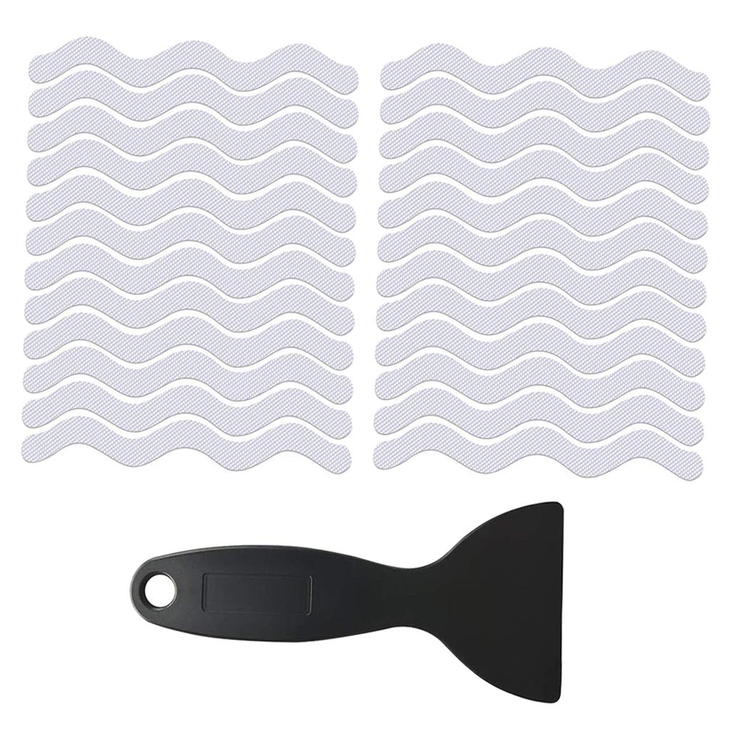 Set of 24 Anti Slip Bath Tape Shower Pad w/ Shovel for Stairs Outdoors Gray