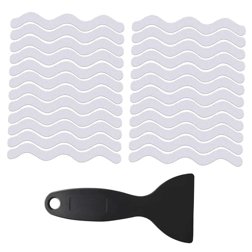 Set of 24 Anti Slip Bath Tape Shower Pad w/ Shovel for Stairs Outdoors Gray