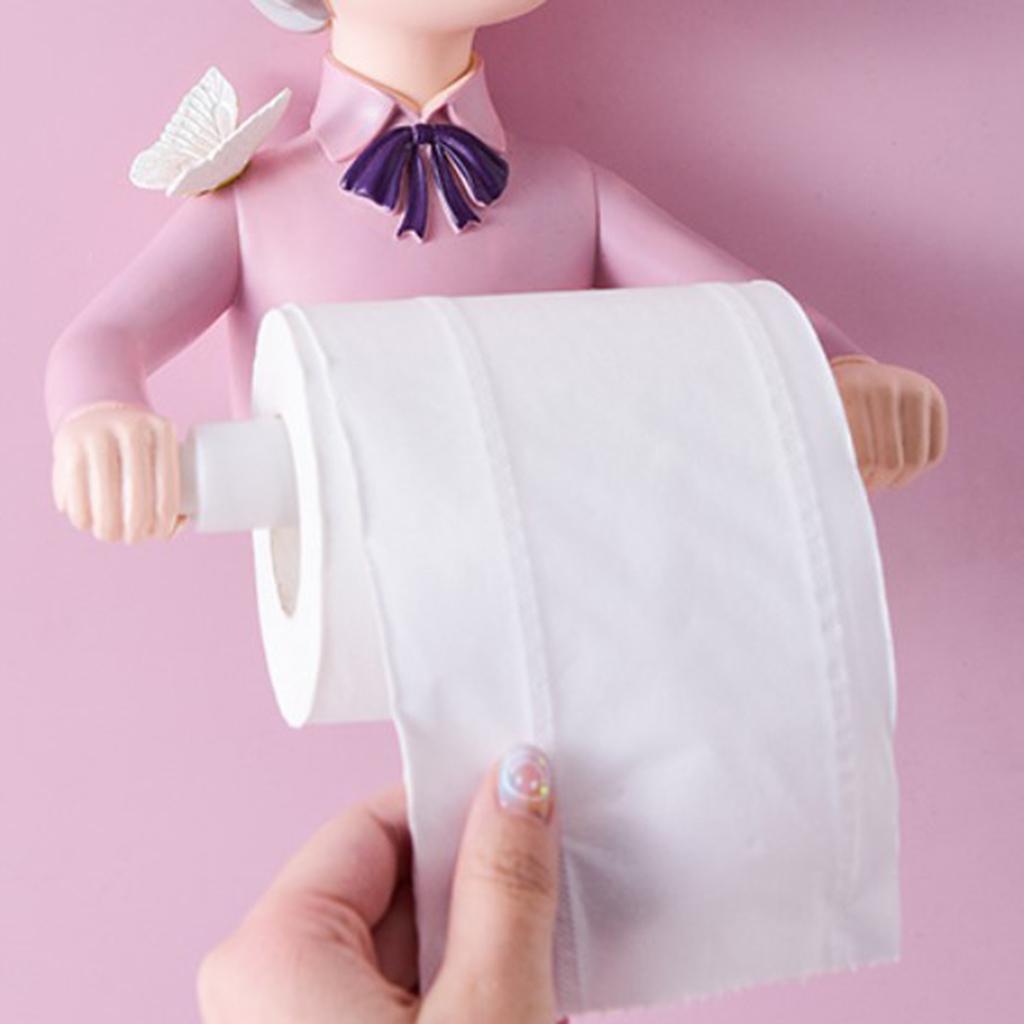 Creative Nordic Chic Bubble Girl Toilet Paper Holder  Bow pink