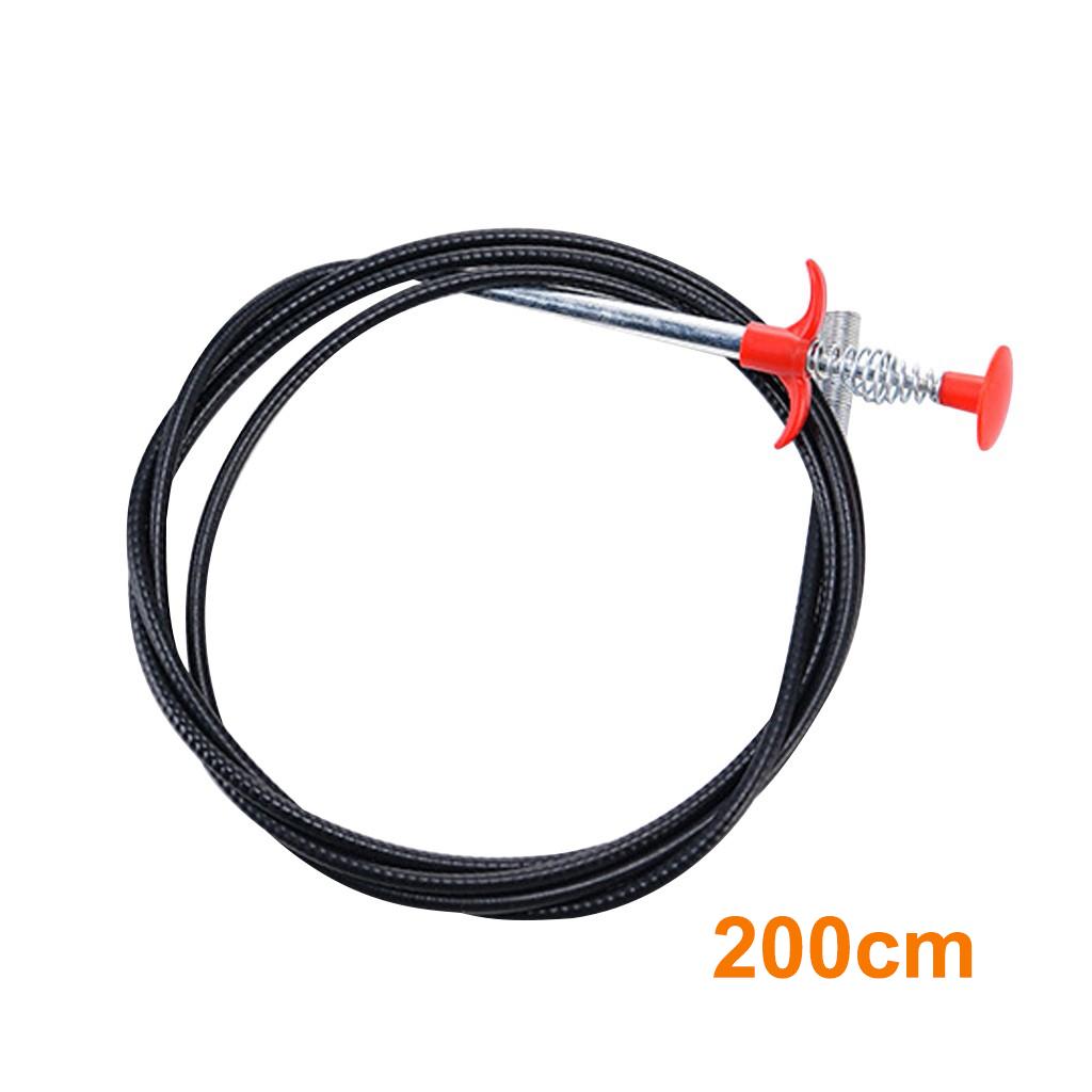 Kitchen Drain Snake Clog Remover Hair Cleaning Plumbing Pipe Sewer 200cm