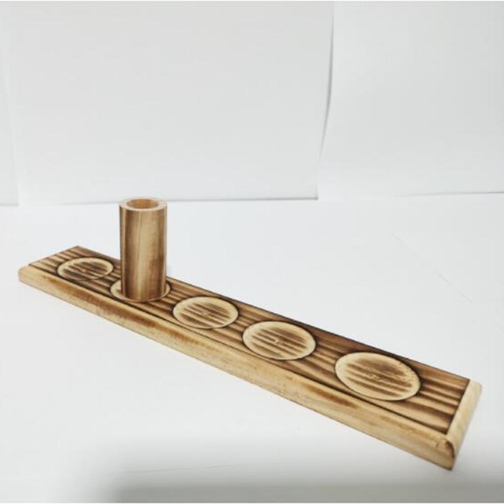 Wooden Hook and Ring-Toss Battle Bar Quick-paced Interactive Game Black Wood