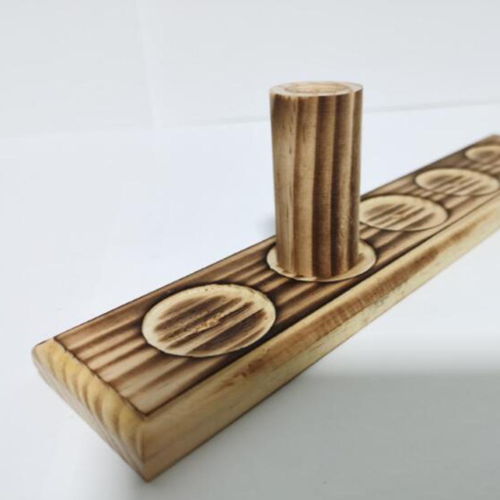 Wooden Hook and Ring-Toss Battle Bar Quick-paced Interactive Game Black Wood