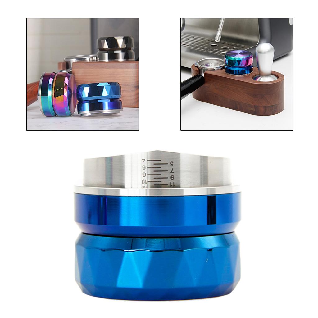 58.35mm Coffee Powder Distributor Leveler Tool Tamper Press Hammer Blue