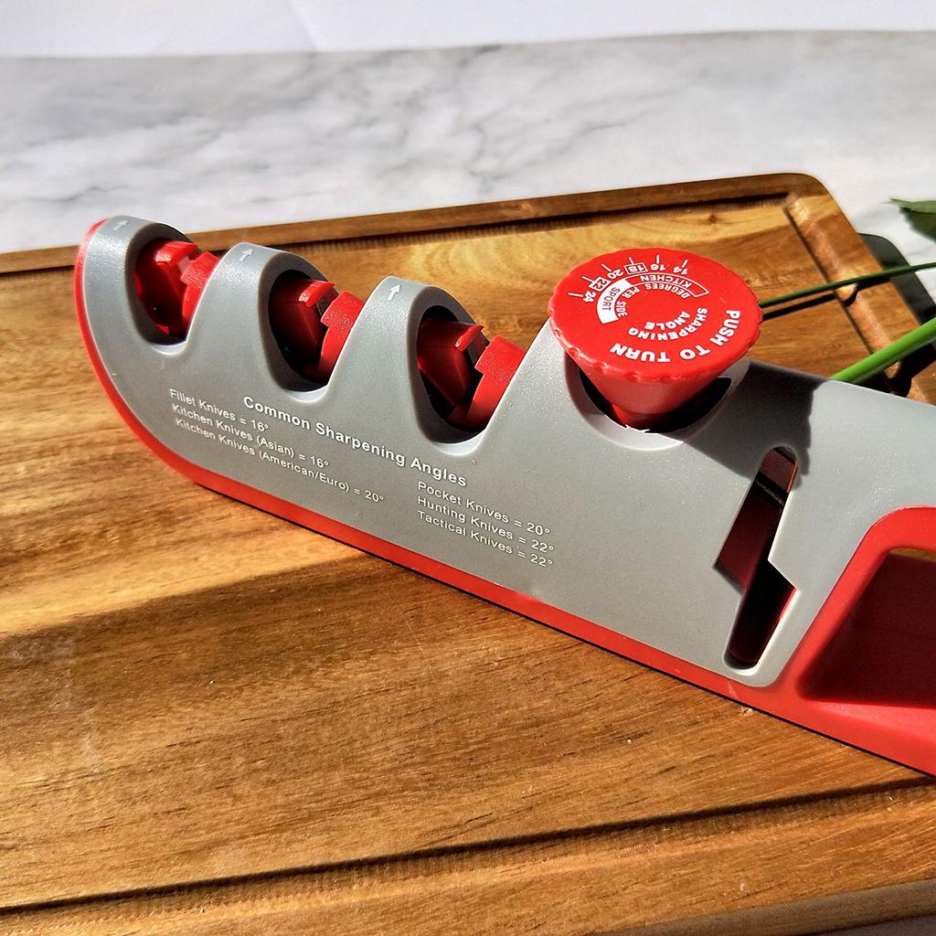 Kitchen Knife Sharpener Adjustable Scissor Knife Sharpening Tool Black Red