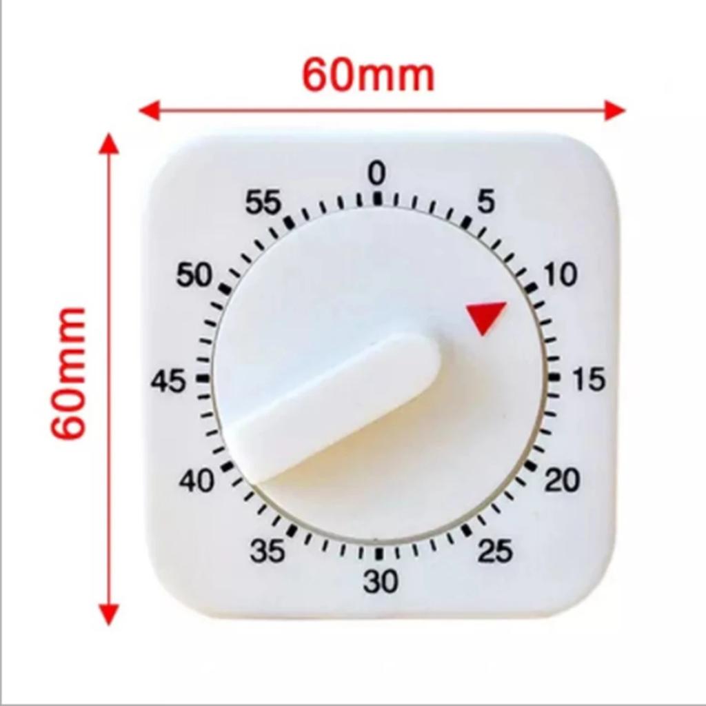 Visual Mechanical Kitchen Timer Square for Kids Adults Durable Home Steaming