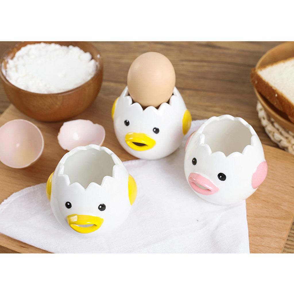 Lovely Cartoon Chicken Ceramic Egg White Yolk Dividers Kitchen Tool Yellow
