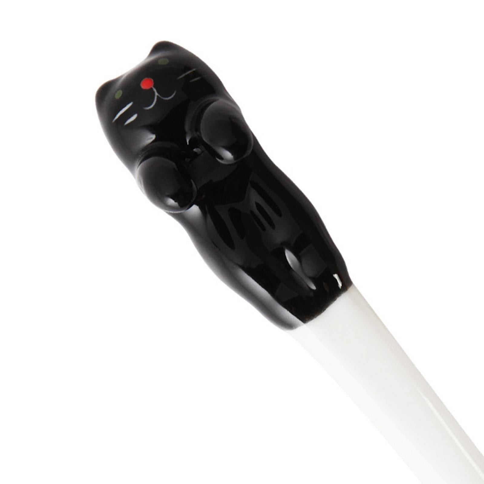 Ceramics Spoon Cat Design Teaspoons for Dessert Cappuccino Black Cat