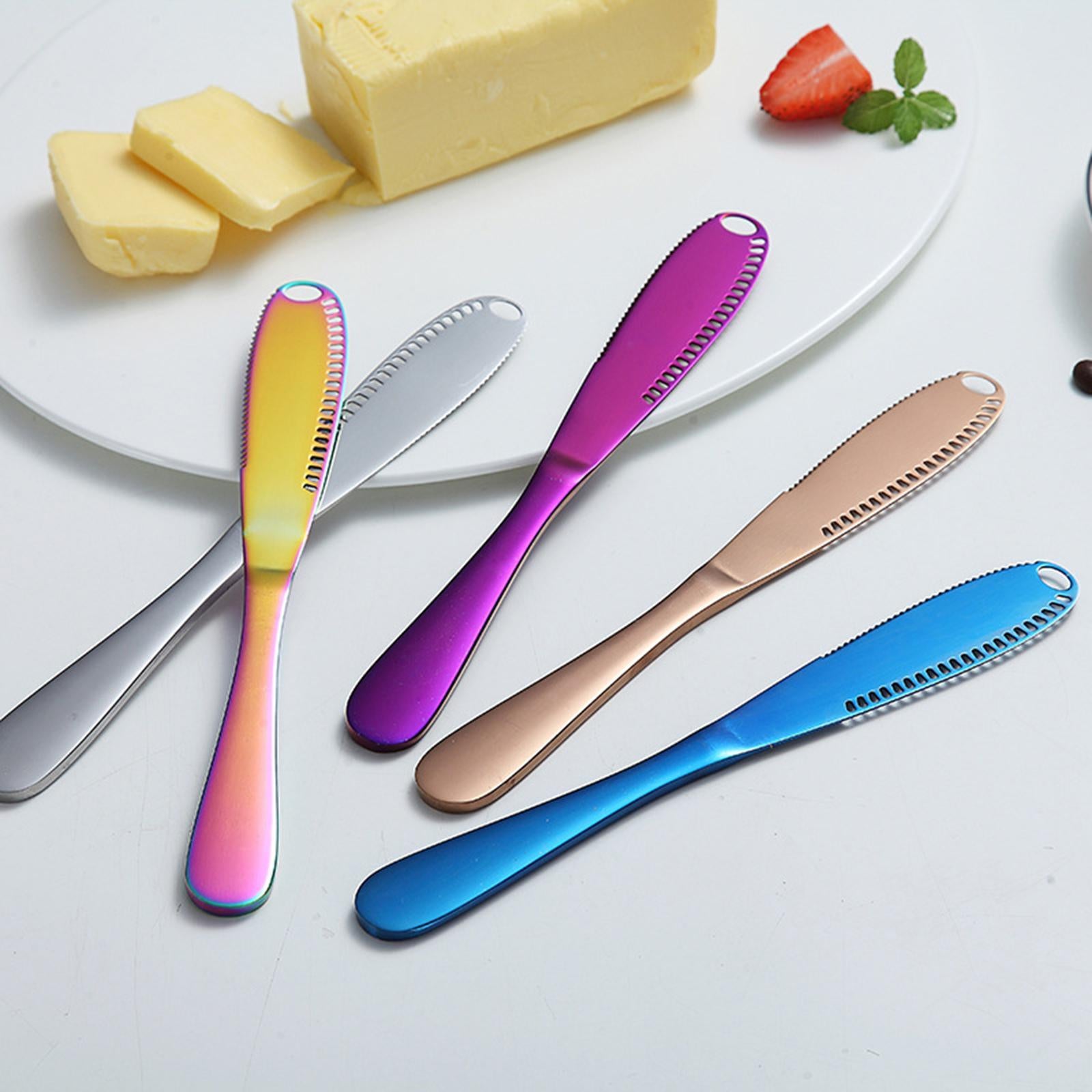 Stainless Steel Butter Knife Sandwich Spreader Grater Slicer Black