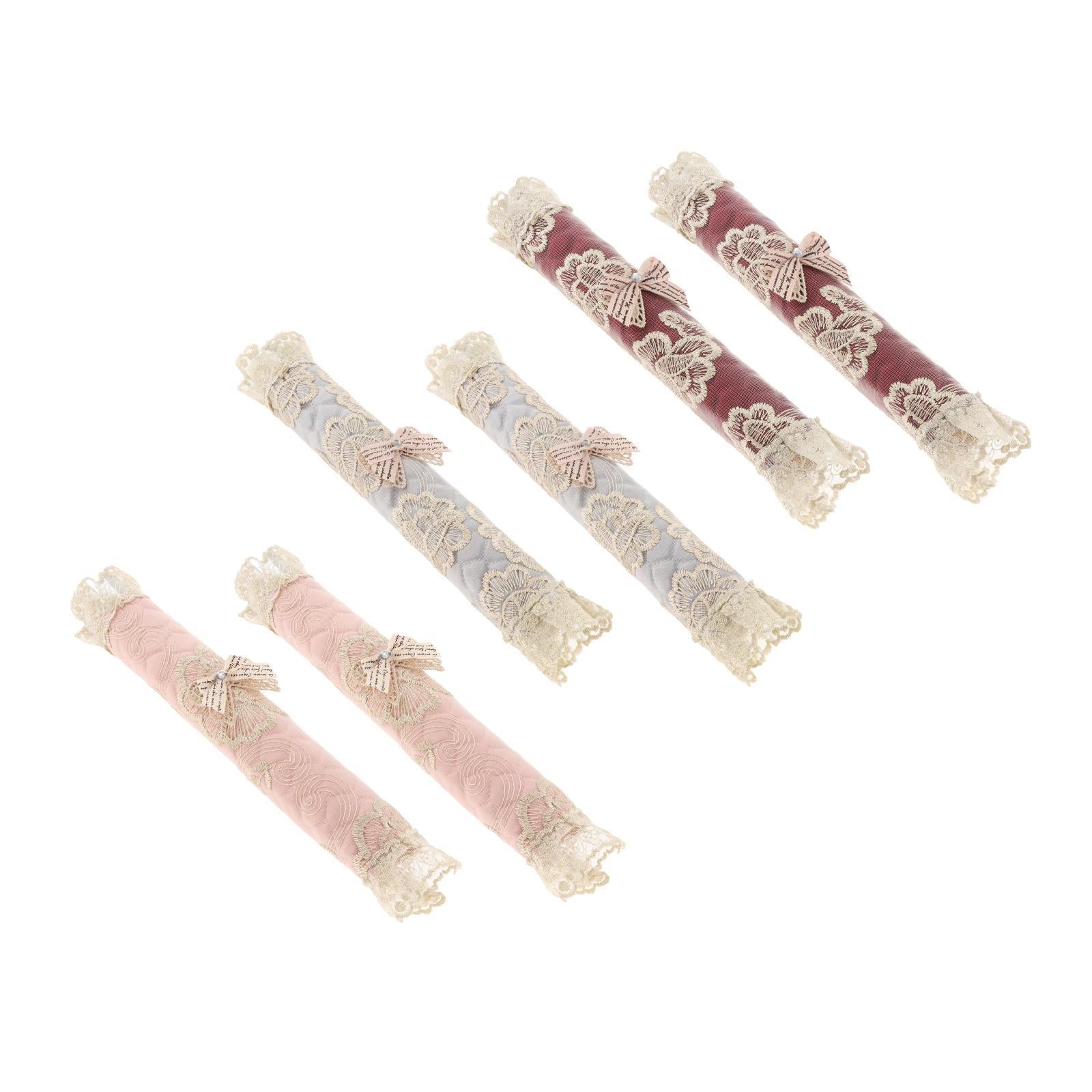 Refrigerator Door Handle Lace Covers Kitchen Appliance Handle Cover Pink