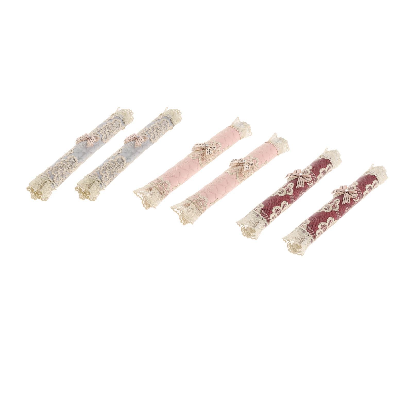 Refrigerator Door Handle Lace Covers Kitchen Appliance Handle Cover Pink