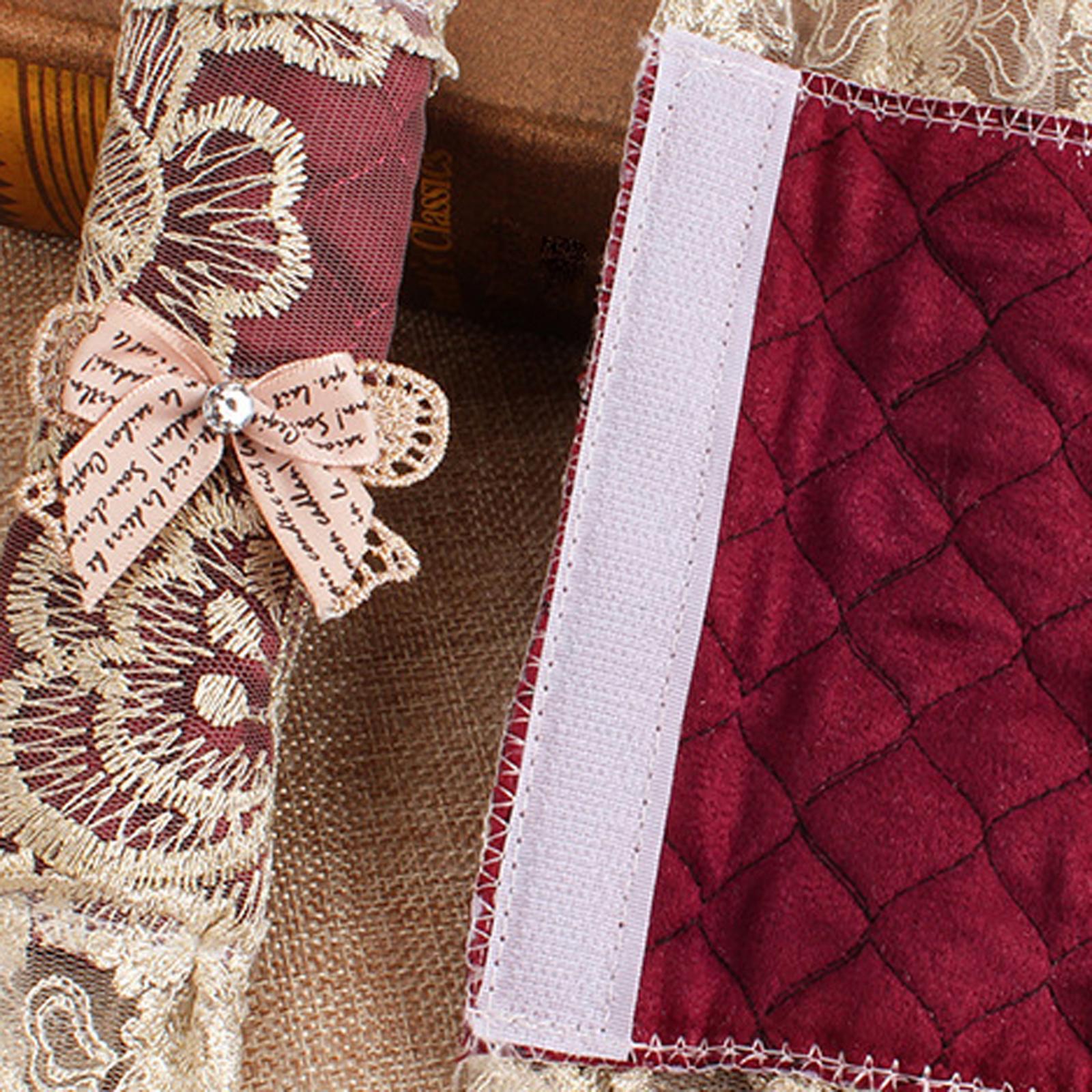 Refrigerator Door Handle Lace Covers Kitchen Appliance Handle Cover Wine Red