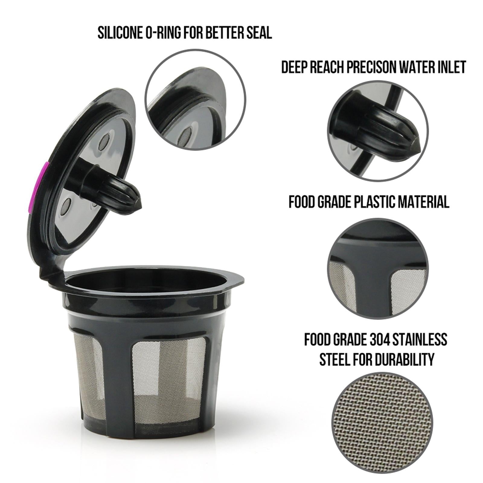 Reusable Refillable K Cup Coffee Pod Filters for Keurig 1.0 2.0 Series 5pcs
