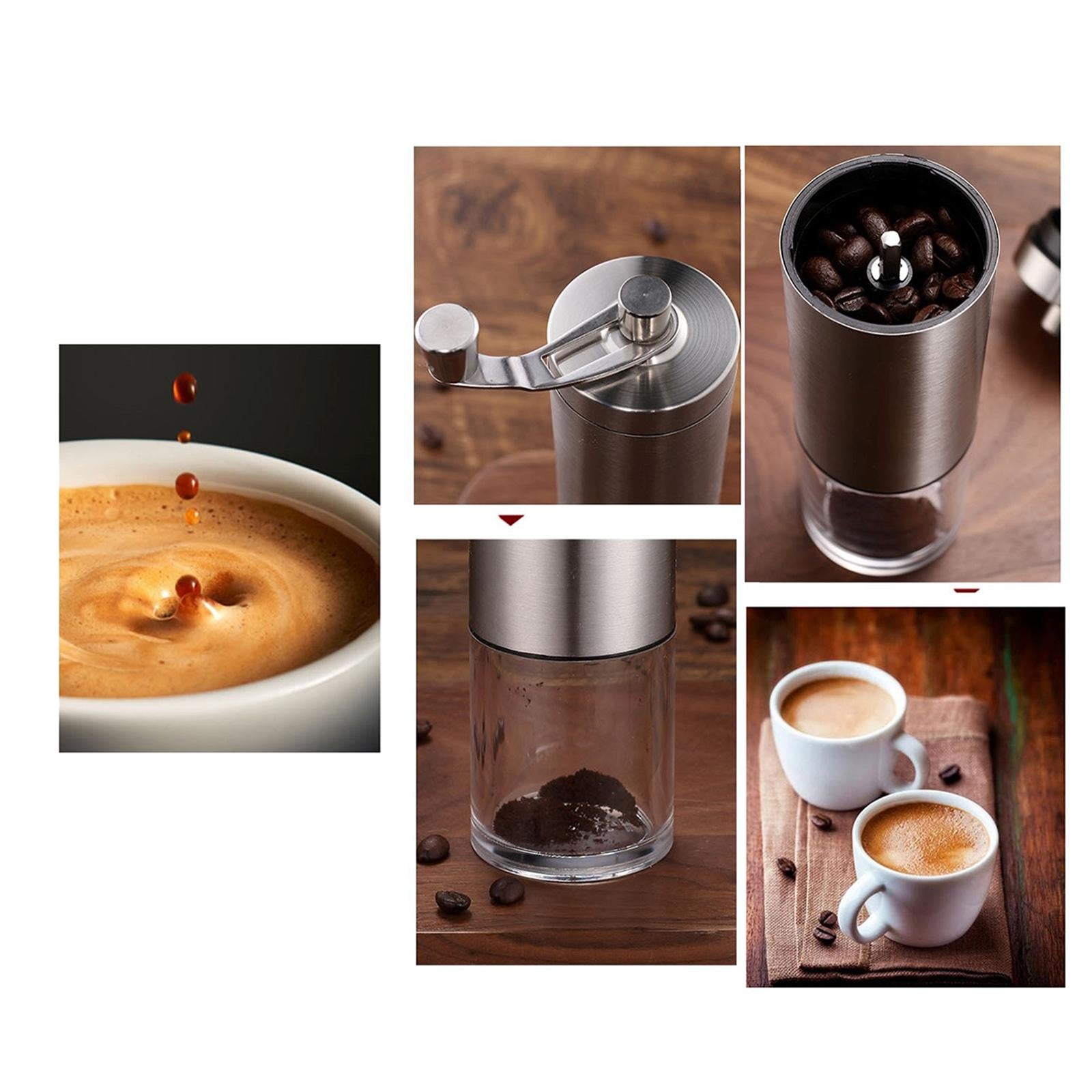 Manual Coffee Grinder for Espresso Press Home Office Travel Camping Silver