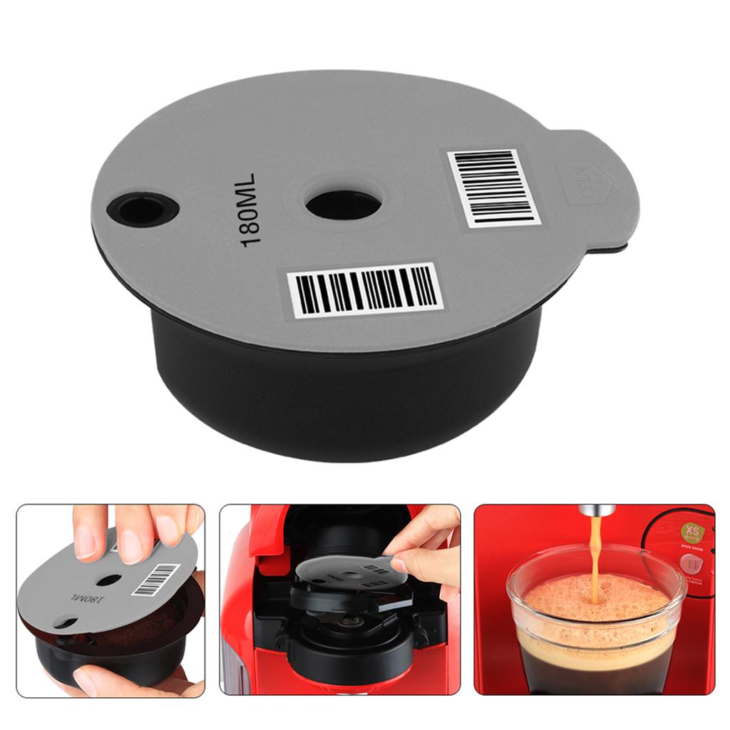 Reusable Coffee Capsule Pod Slicone Lid Fits Bosch for Tassimo Machine 180ml
