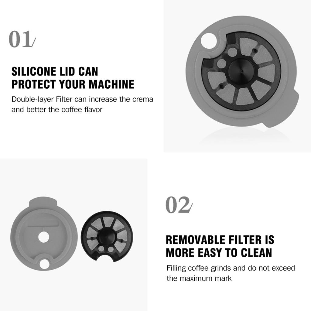 Reusable Coffee Capsule Pod Slicone Lid Fits Bosch for Tassimo Machine 180ml
