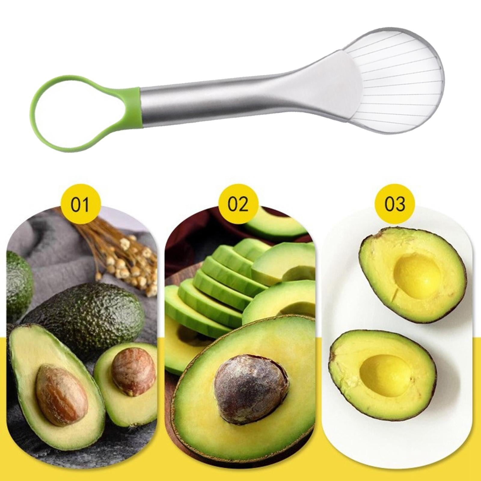 Avocado Slicer Pit Remover Thin Slices with Grip Handle Stainless Steel