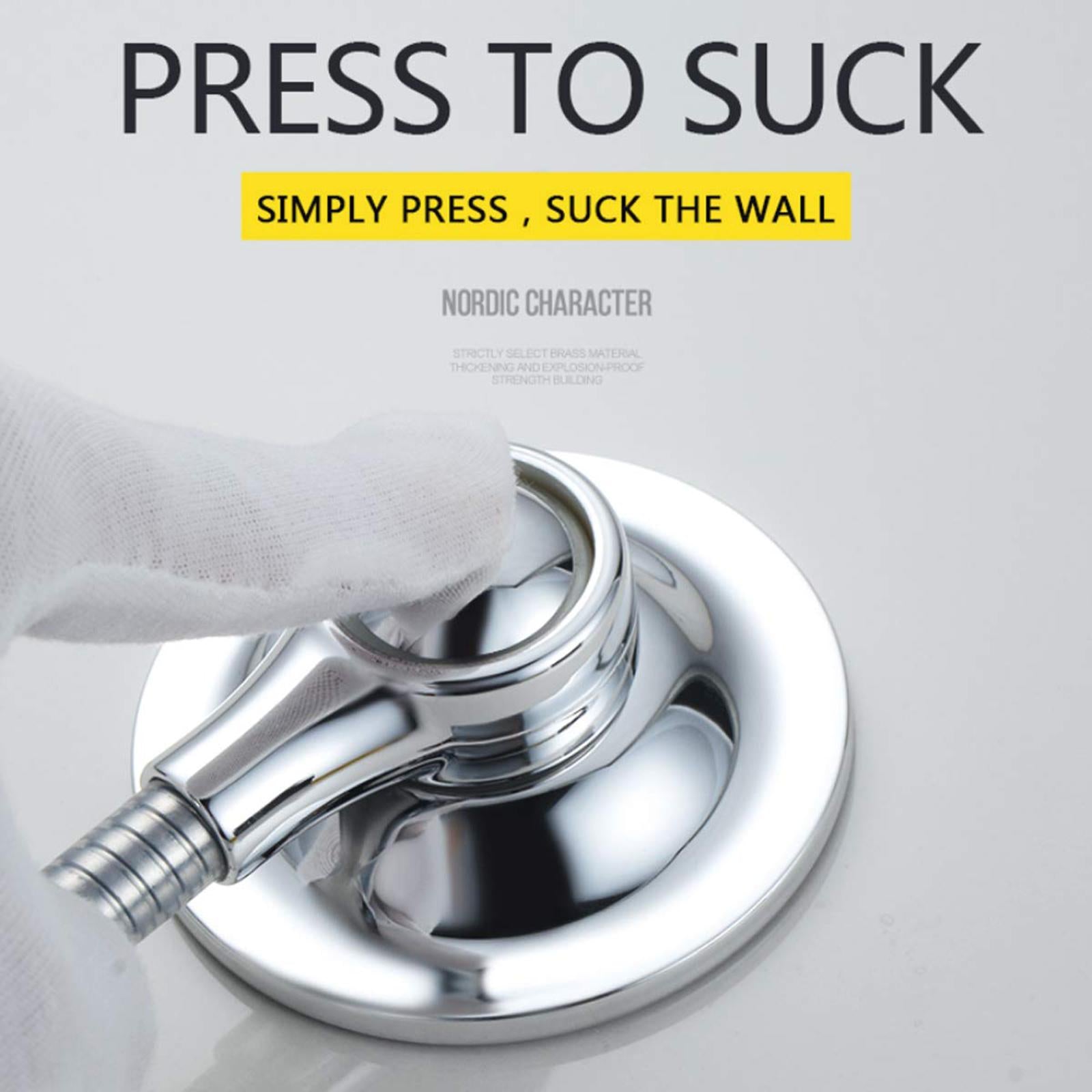 Bathroom Adjustable Shower Head Holder Bracket Suction Cup Wall Mounted