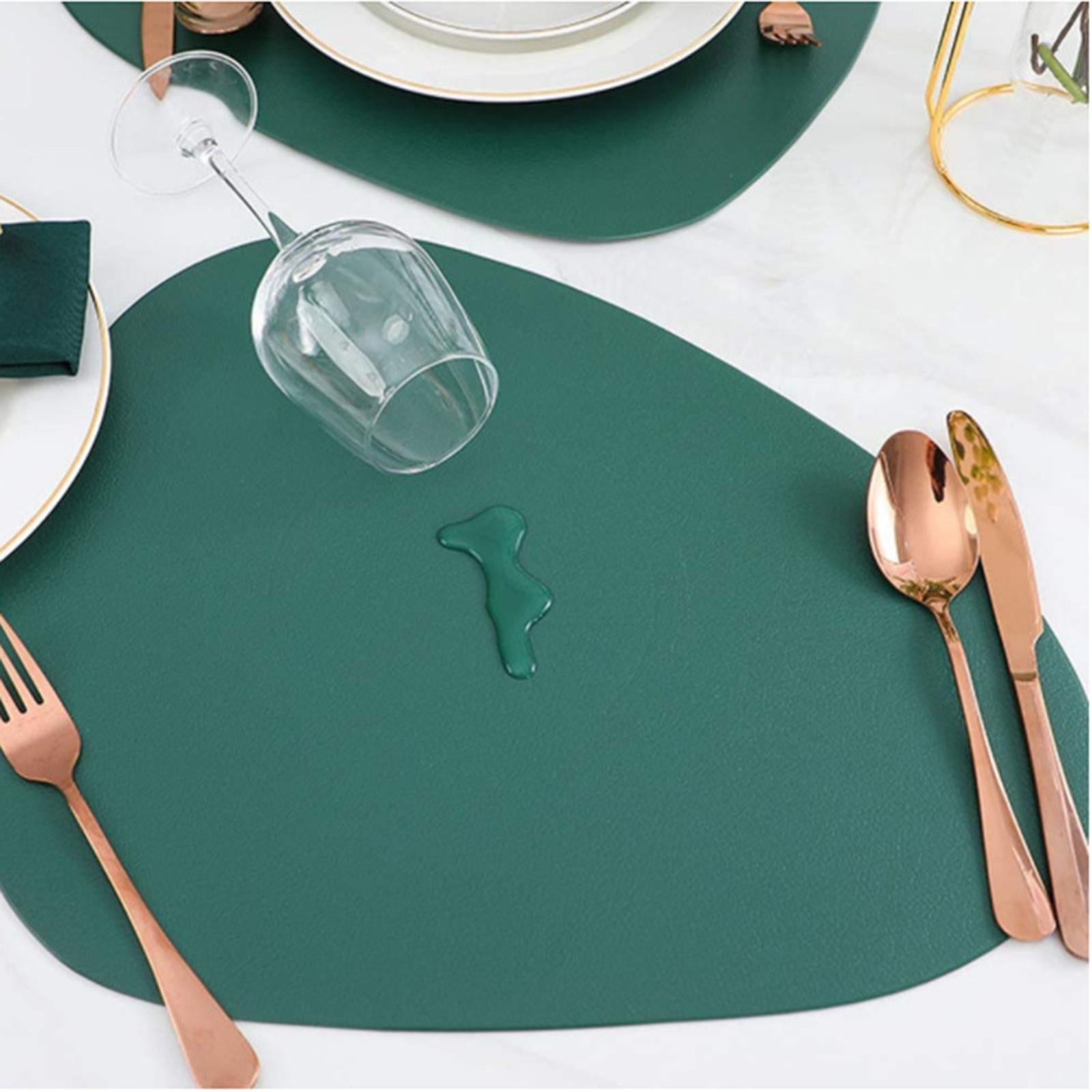 Nordic Style PU Leather Placemat Pad Table Mat Bowl Mat Coaster Waterproof