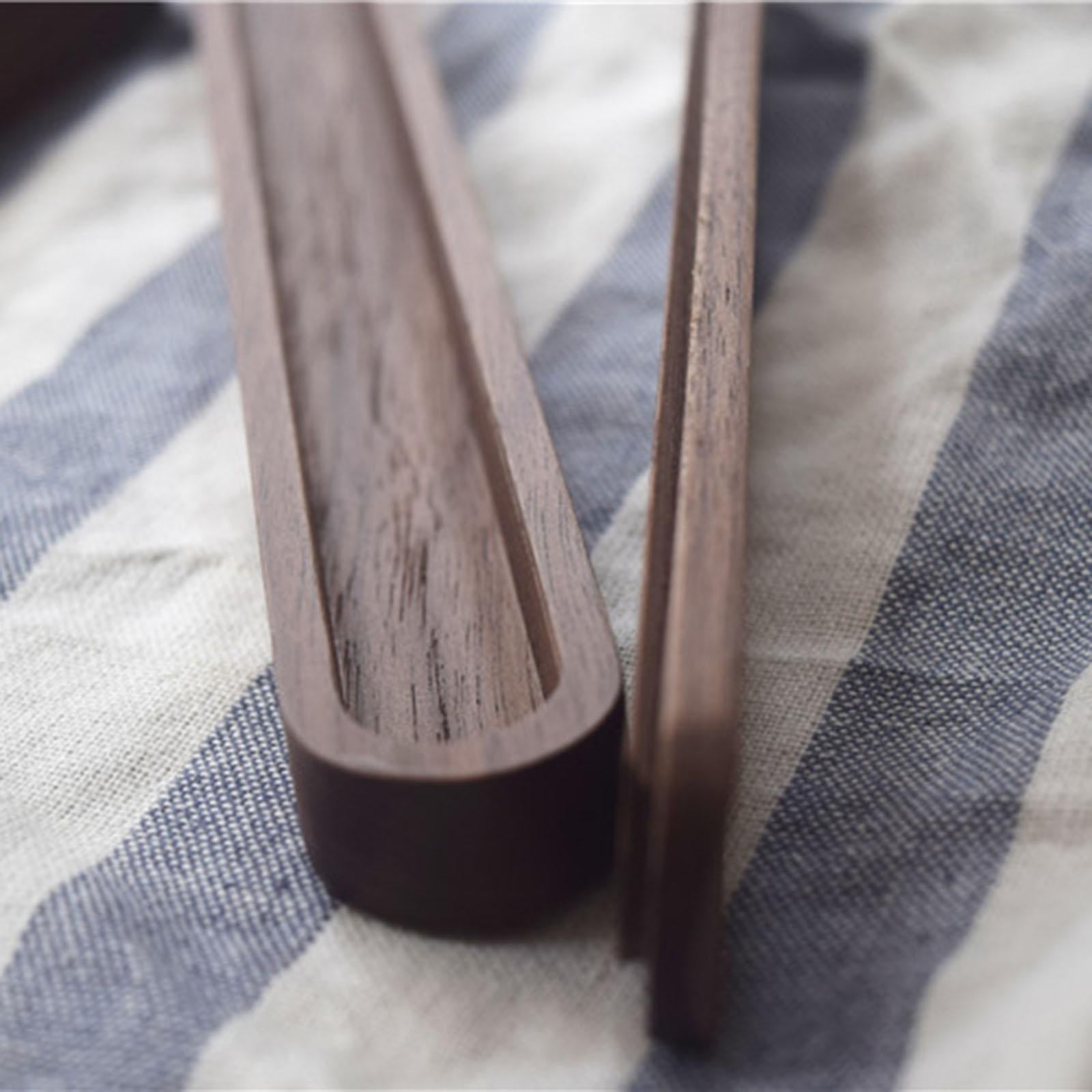 Portable Outdoor Walnut Solid Wood Chopsticks with Box Case concave 25cm