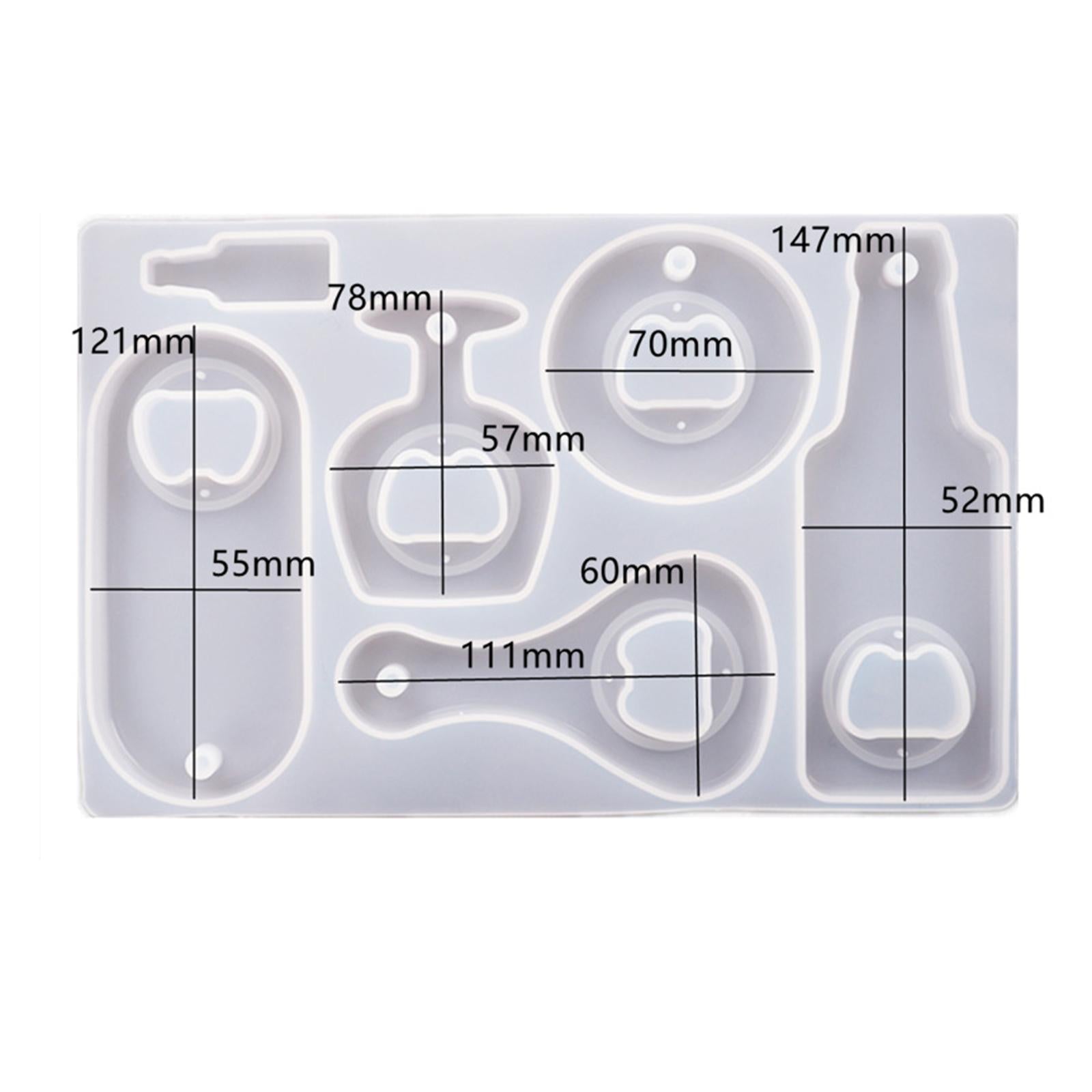 Corkscrew DIY Crystal Resin Epoxy Silicone Mold Beer Spanner Opener Set A