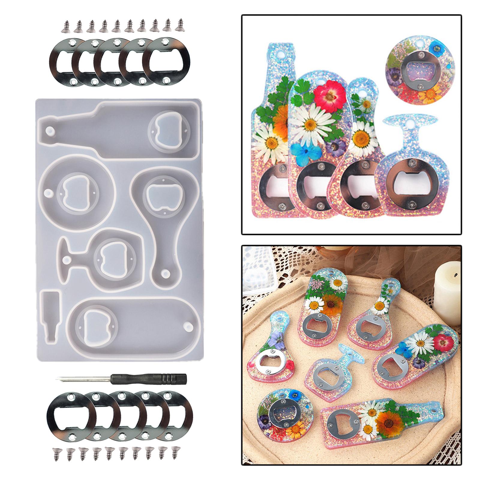Corkscrew DIY Crystal Resin Epoxy Silicone Mold Beer Spanner Opener Set A